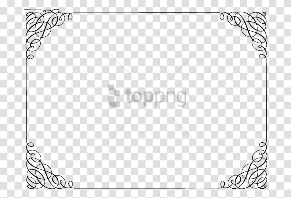 Free Ornate Curly Border Image With Fancy Border For Certificate, Gray, Stencil Transparent Png