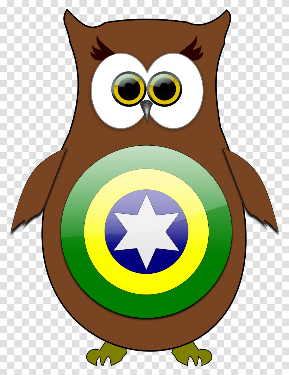 Free Owl Brazil Superhero Clipart Clipart And Vector Owl Superhero Clipart, Star Symbol, Logo, Trademark Transparent Png