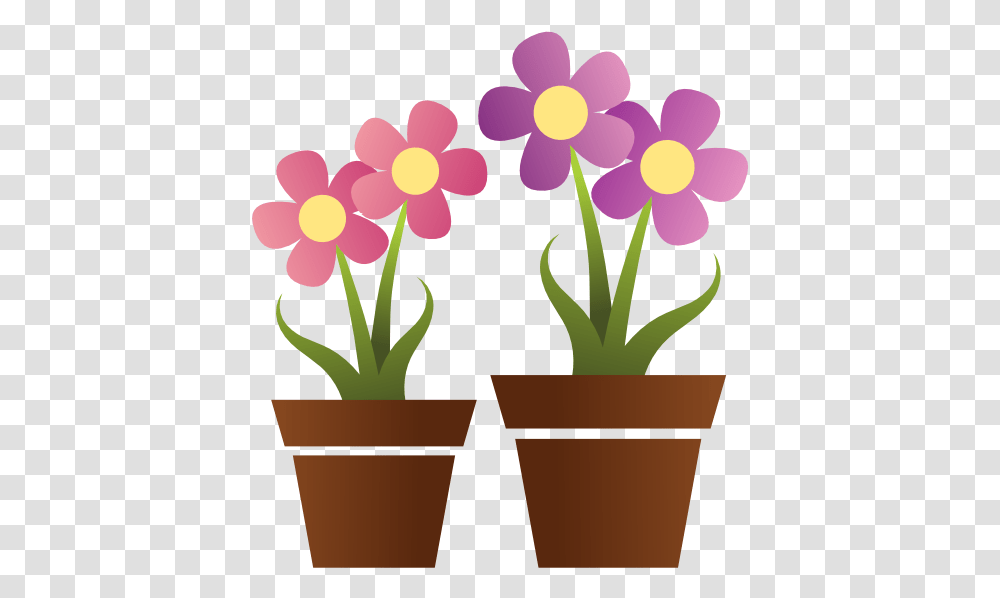 Free Pair Of Flower In A Pot Clip Art Background Potted Plants Clipart, Blossom, Orchid Transparent Png