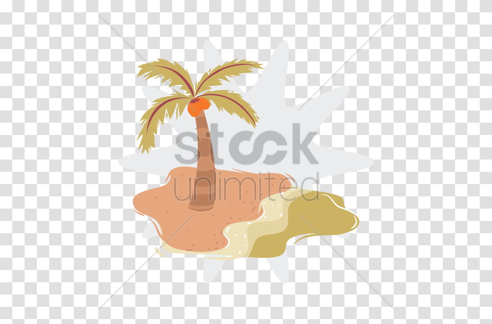 Free Palm Tree And Beach Vector Image, Plant, Leaf, Root, Produce Transparent Png