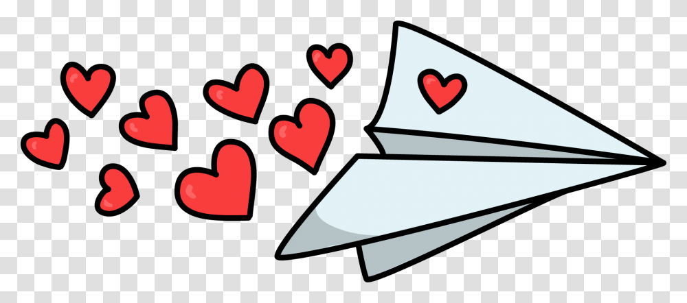 Free Paper Plane With Hearts Love High Resolution Clip Art Fonts, Triangle Transparent Png