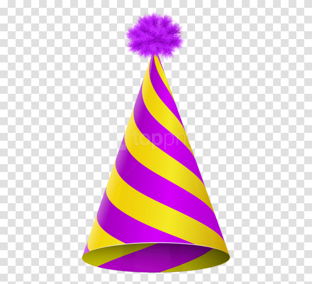 Free Party Hat Purple Yellow Images Party Hat Clipart, Apparel, Cone Transparent Png