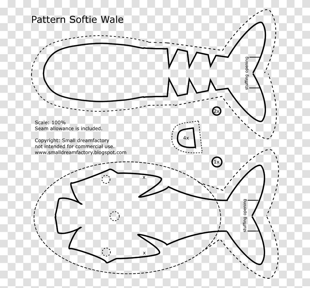 Free Pattern Softie Whale Free Fish Sewing Pattern, Gray, World Of Warcraft Transparent Png