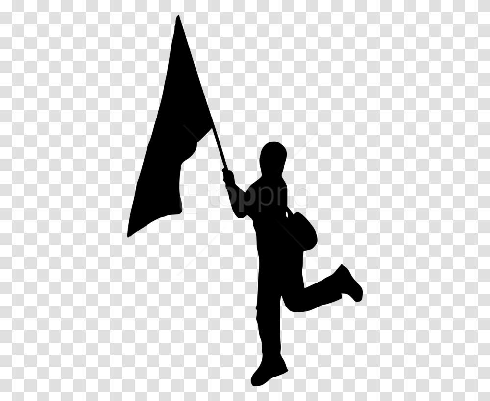 Free Person With Flag Silhouette People Flag, Human, Outdoors, Water, Fishing Transparent Png