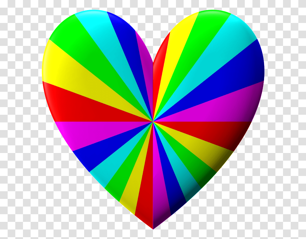 Free Photo 3d Rainbow Heart Romance Love Valentine Max Pixel Coeur Arc En Ciel, Balloon, Plectrum, Light, Hot Air Balloon Transparent Png