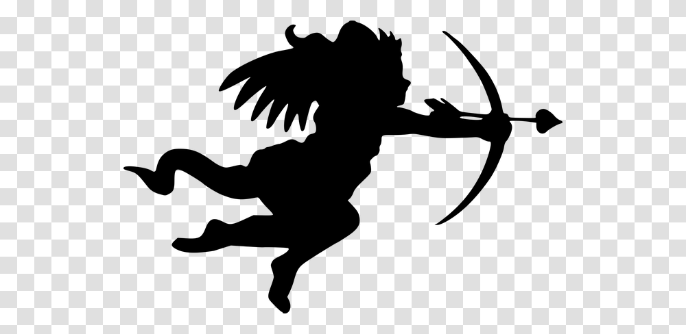 Free Photo Angel Bow Cupid Valentine Love Silhouette Arrow, Gray, World Of Warcraft Transparent Png
