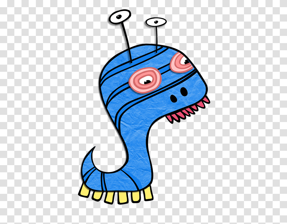 Free Photo Art Kids Clip Antennae Blue Cartoon Monster, Number, Alphabet Transparent Png