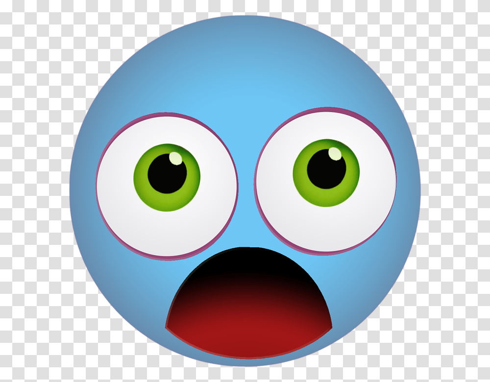 Free Photo Blue Shocked Emoticon Scared Graphic Smiley, Sphere, Astronomy Transparent Png