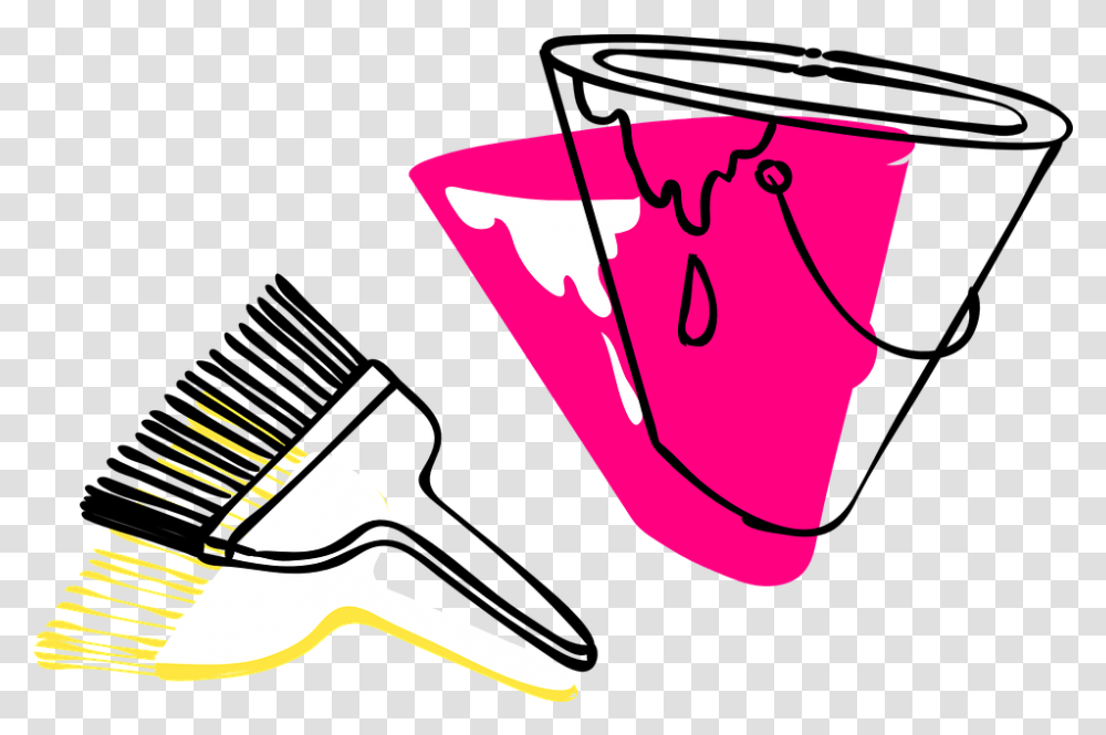 Free Photo Bucket Line Art Tool Paintbrush Brush Paint Max, Clothing, Apparel, Hat Transparent Png