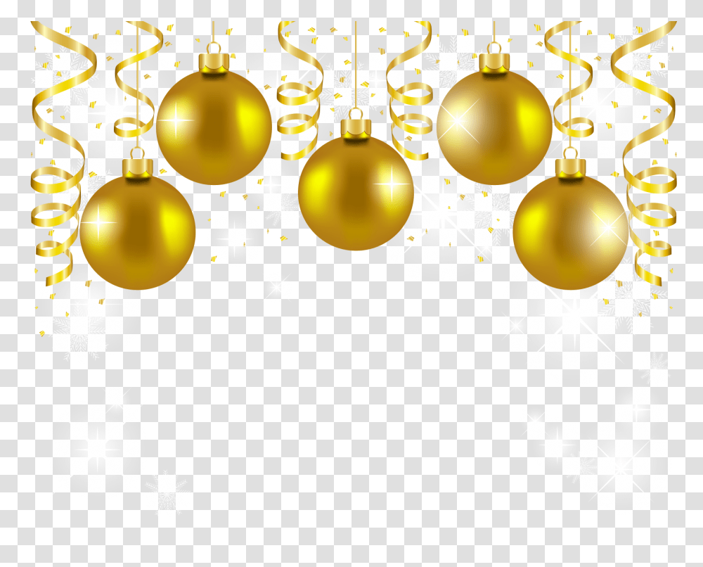 Free Photo Christmas Gold Balls, Ornament, Confetti, Paper, Pattern Transparent Png
