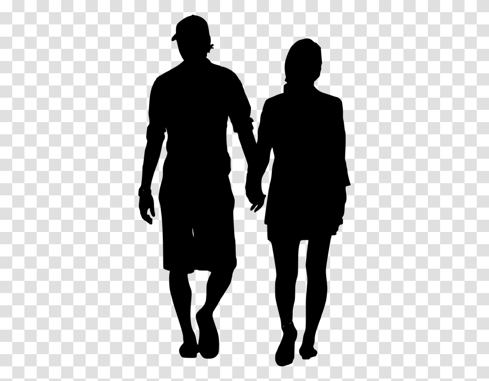Free Photo Female Love Couple Walking Male Man Silhouette, Gray, World Of Warcraft Transparent Png