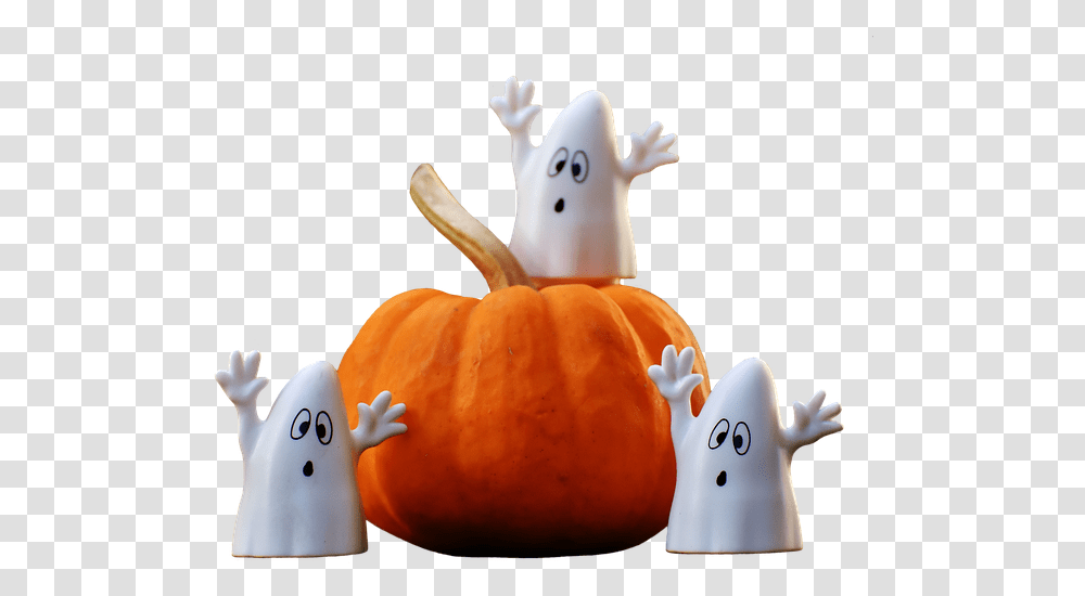 Free Photo Ghosts Happy Halloween Pumpkin Ghost Halloween Decorations, Plant, Vegetable, Food, Toy Transparent Png