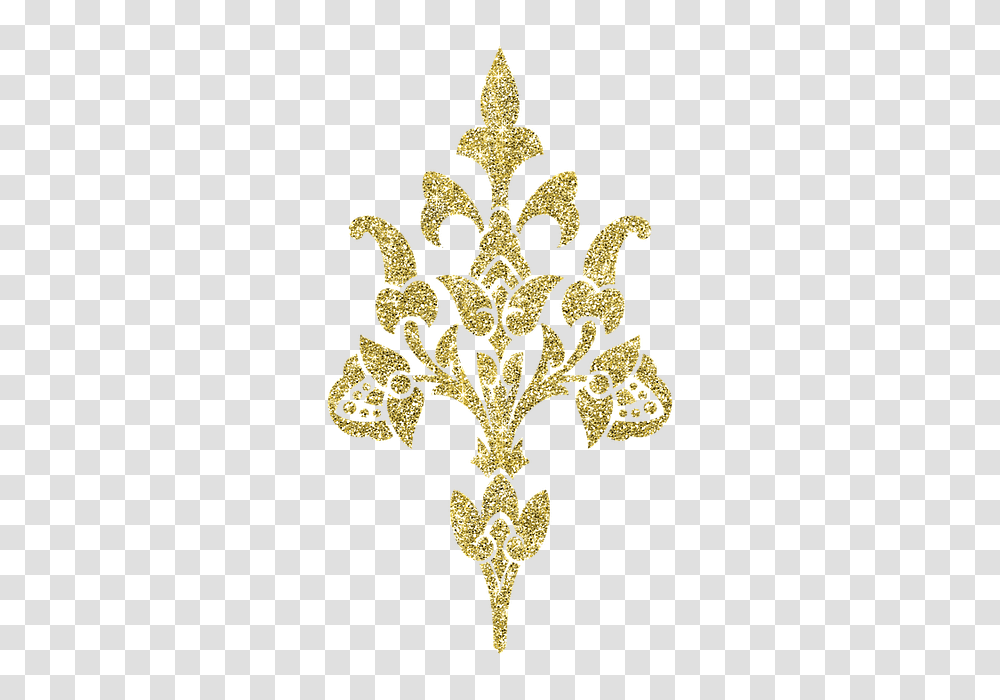 Free Photo Gold Pattern Silvery Authentic Flowering, Cross, Snowflake Transparent Png