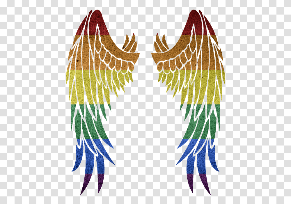 Free Photo Lgbt Love Lesbian Gay Flag Symbol Pride Rainbow Vector Angel Wings, Logo, Trademark, Plot, Text Transparent Png