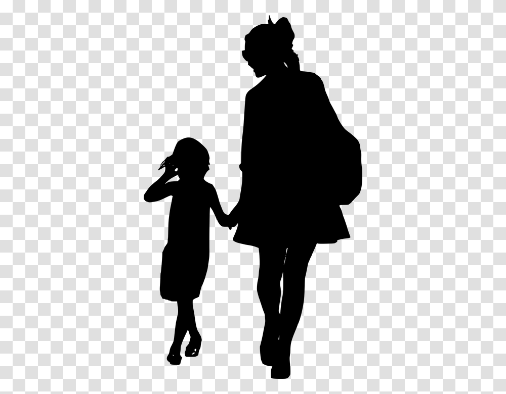Free Photo Mother Walking Family Daughter Silhouette Together, Gray, World Of Warcraft Transparent Png