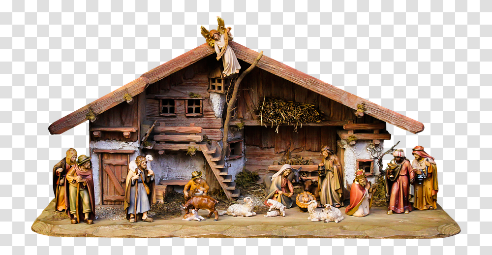Free Photo Nativity Scene Christmas Crib Father Nativity Scene Background, Building, Nature, Outdoors, Housing Transparent Png