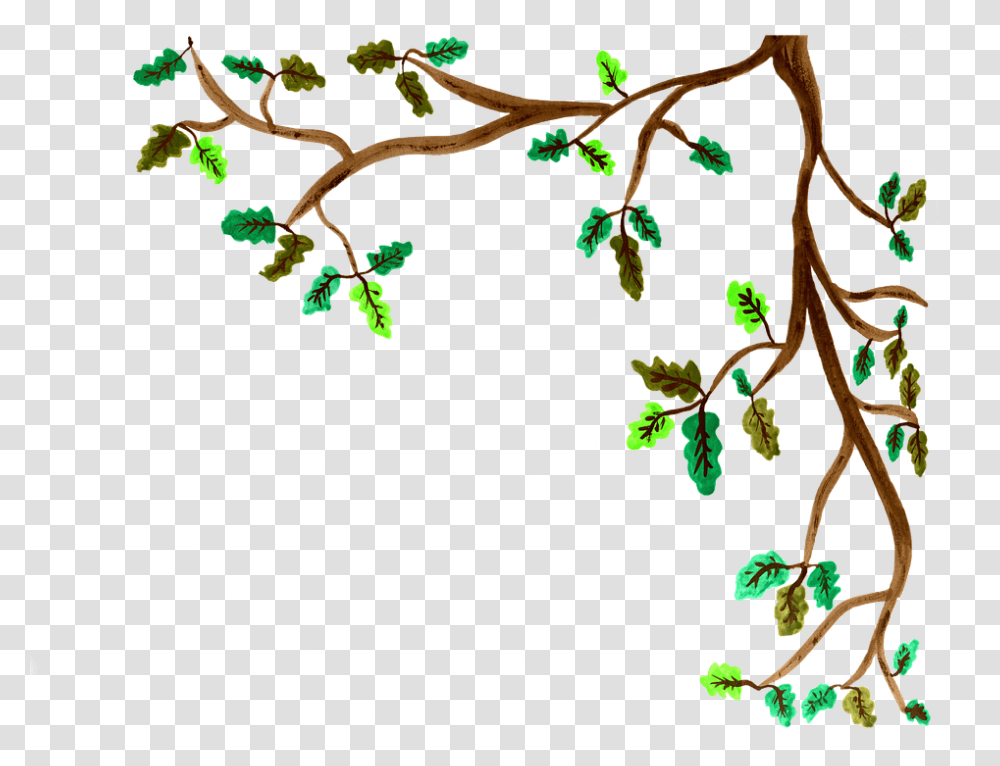 Free Photo Oak Comic Branch Watercolor Handpainted Isolated, Tree, Plant, Vegetation, Jungle Transparent Png