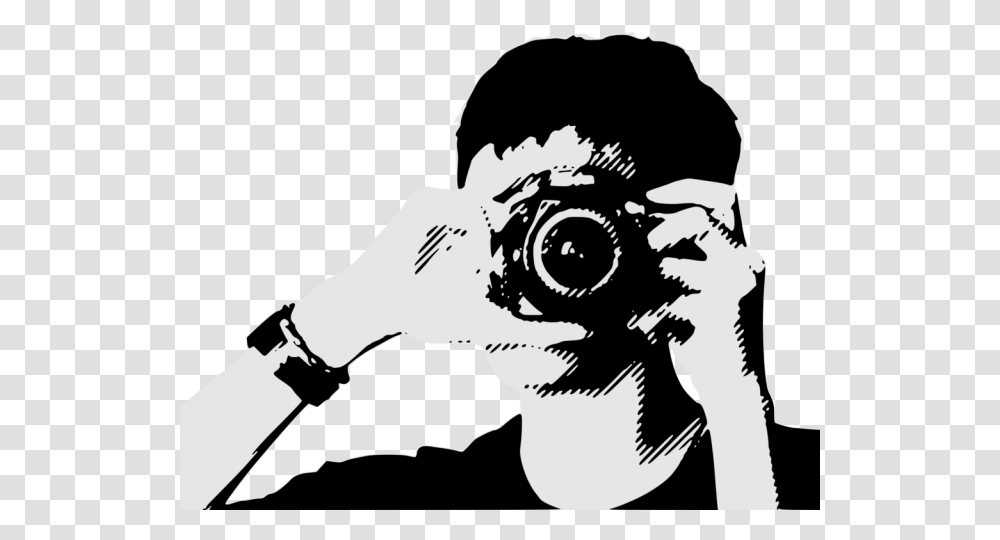 Free Photography Clipart Photographer Camera Clipart Black And White, Person, Human, Stencil, Mammal Transparent Png