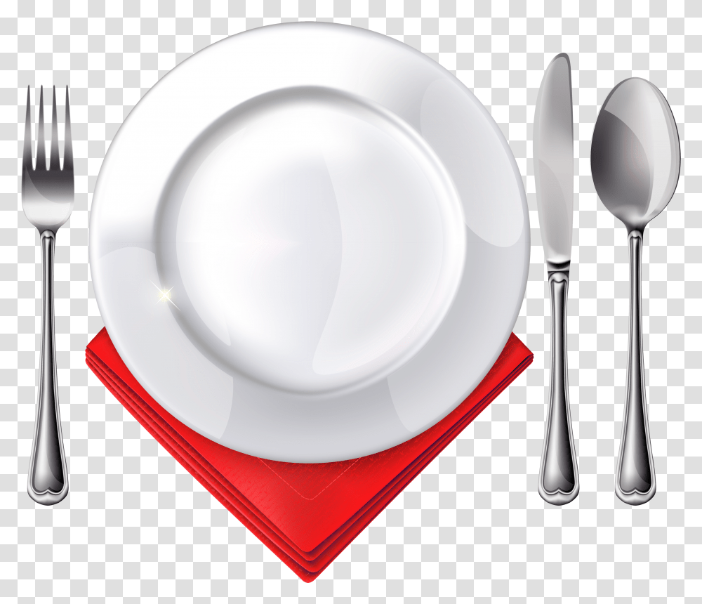 Free Plate Spoon Knife Fork And Red Napkin Fork Spoon Knife Plate Transparent Png