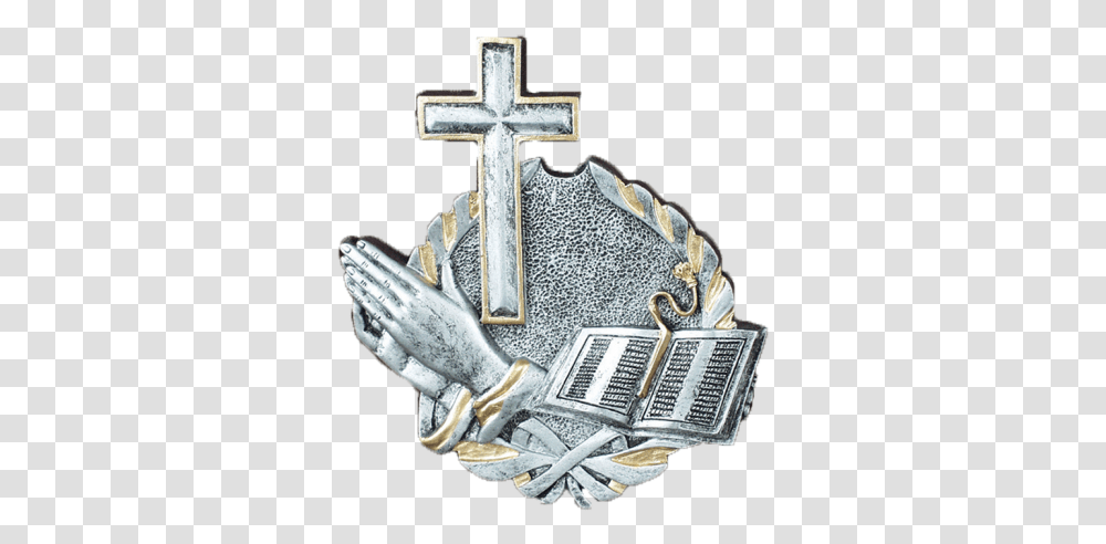 Free Praying Hand And Cross Clip Art, Crucifix, Logo, Trademark Transparent Png