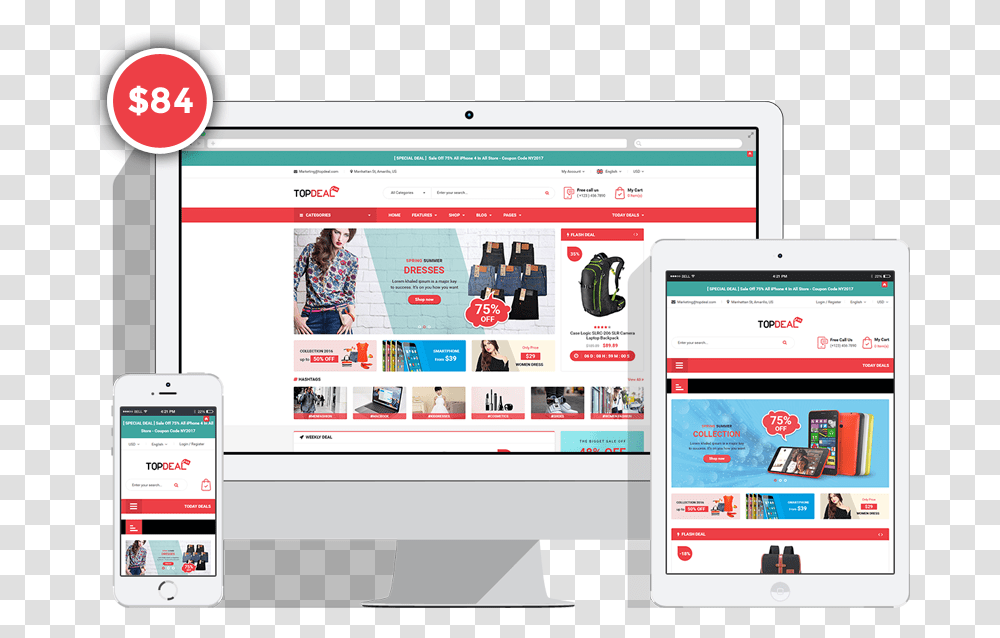 Free Prestashop 1.7 Themes, Mobile Phone, Electronics, Cell Phone, Computer Transparent Png