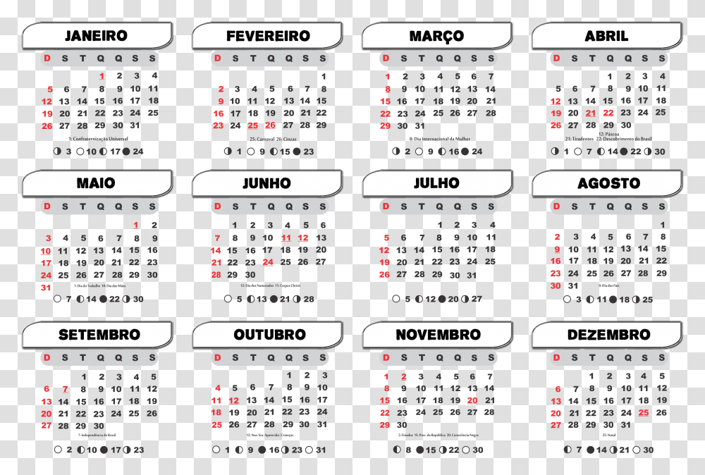 Free Printable 2020 Calendar Transparent Png