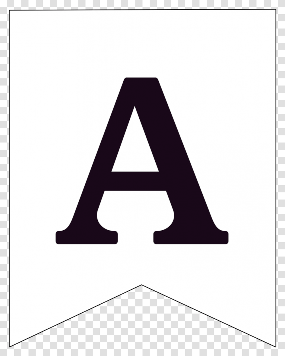 Free Printable Black And White Banner Letter A Sign, Alphabet, Triangle Transparent Png