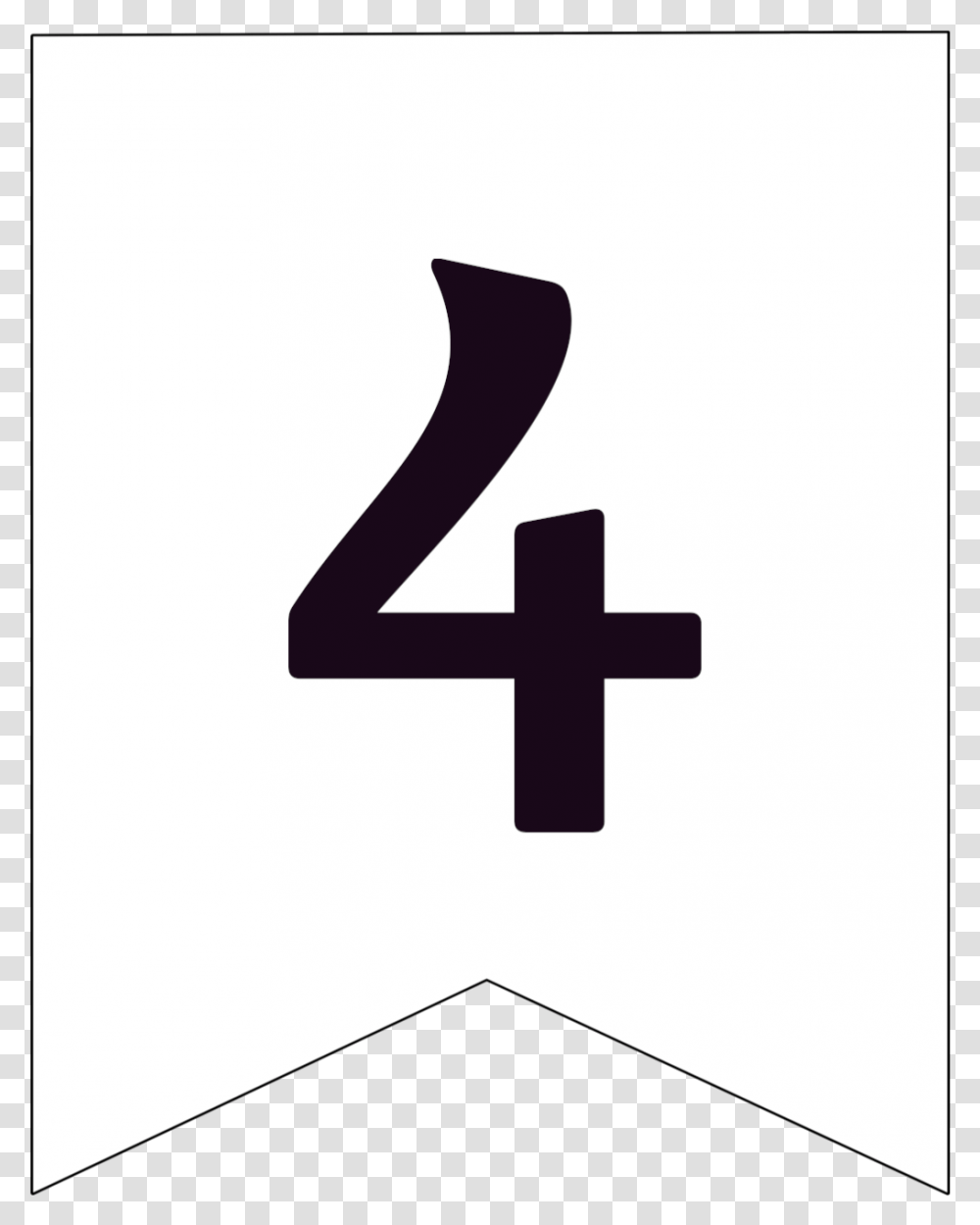 Free Printable Black And White Pennant Banner Number Cross, Costume Transparent Png