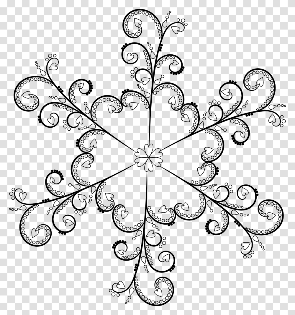 Free Printable Black And White Snowflake, Pattern, Ornament Transparent Png
