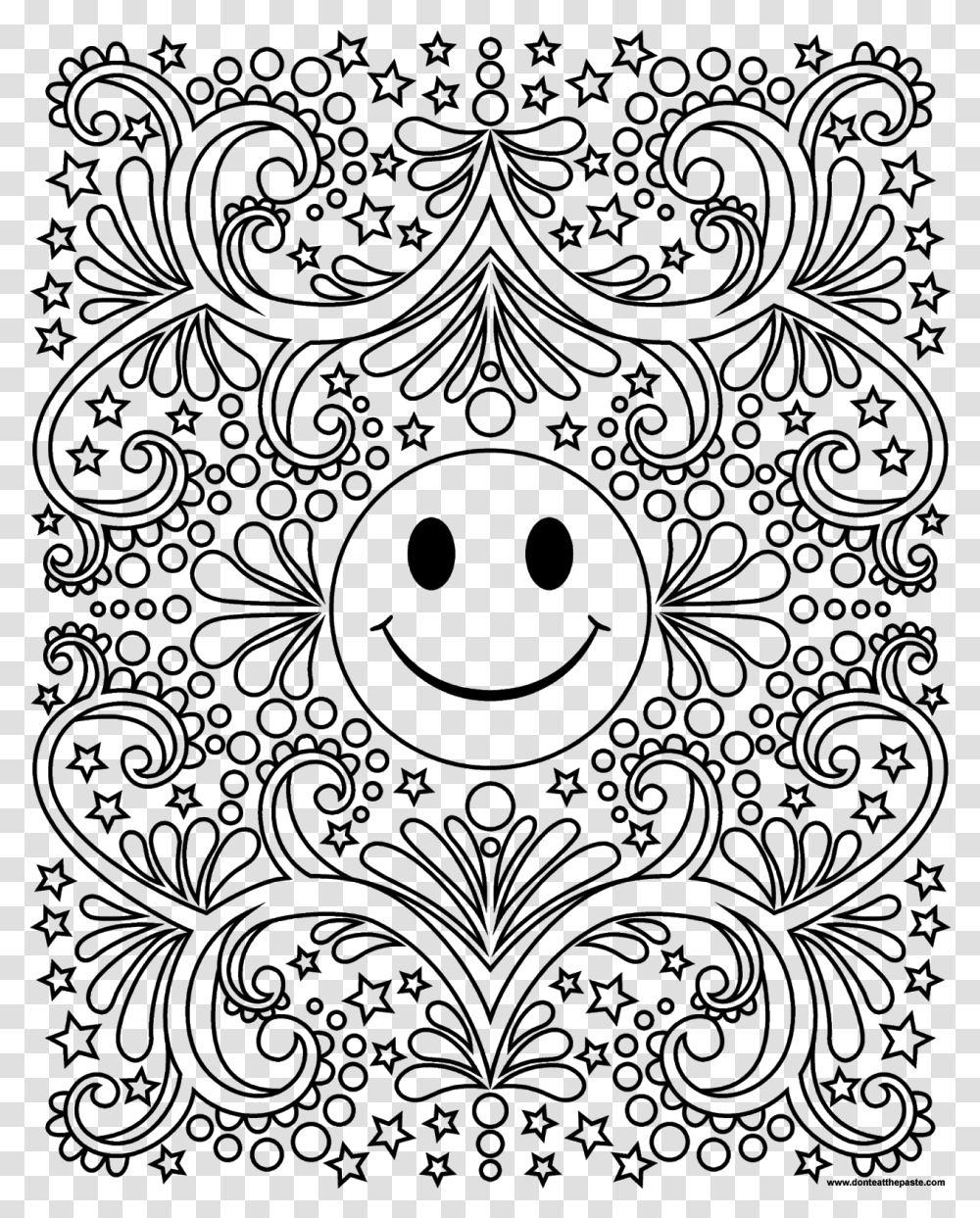 Free Printable Happy Face Smiley Coloring, Gray, World Of Warcraft Transparent Png