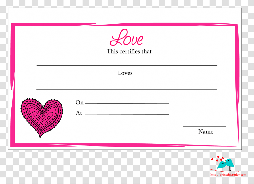 Free Printable Love Certificates Love Certificate For Boyfriend, Text, Label, Diploma, Document Transparent Png