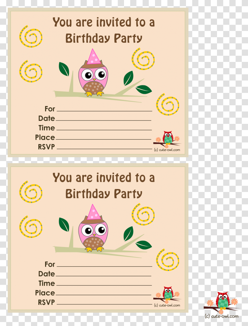 Free Printable Owl Birthday 11th Birthday Invitations For Girls, Page, Label Transparent Png