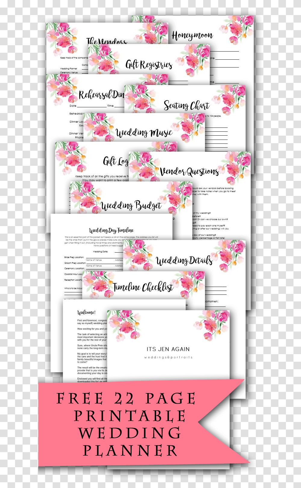 Free Printable Wedding Planner Floral Design, Advertisement, Flyer, Poster, Paper Transparent Png