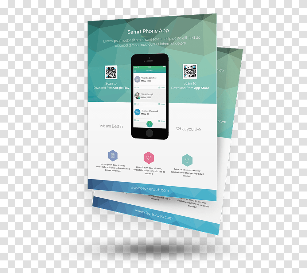 Free Psd App Promotion Flyer Template Flyer, Mobile Phone, Electronics, Cell Phone, Poster Transparent Png