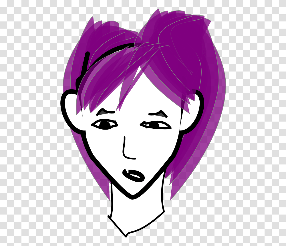 Free Purple Hair Vector Free Download On Heypik, Face, Person Transparent Png