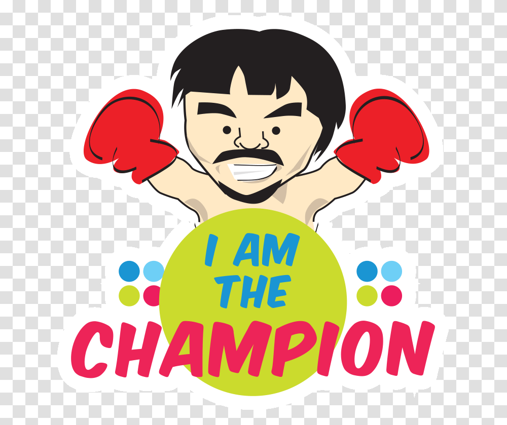 Free Quirky Manny Pacquiao Themed Stickers From Smart Am A Champion, Flyer, Poster, Paper, Advertisement Transparent Png