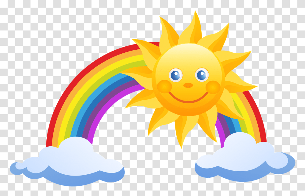 Free Rainbow And Sun Clipart Sun And Rainbow, Outdoors, Nature, Sky Transparent Png