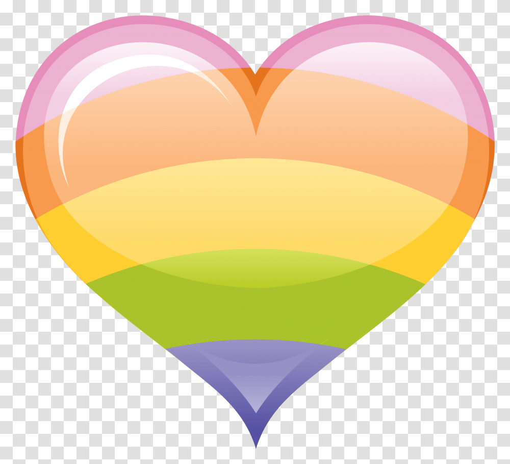 Free Rainbow Retro Heart With Background Arco Iris, Tape, Aircraft, Vehicle, Transportation Transparent Png