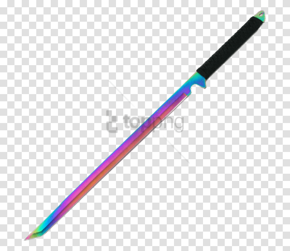 Free Rainbow Sword Image With Background Sabre, Weapon, Weaponry, Baseball Bat, Team Sport Transparent Png