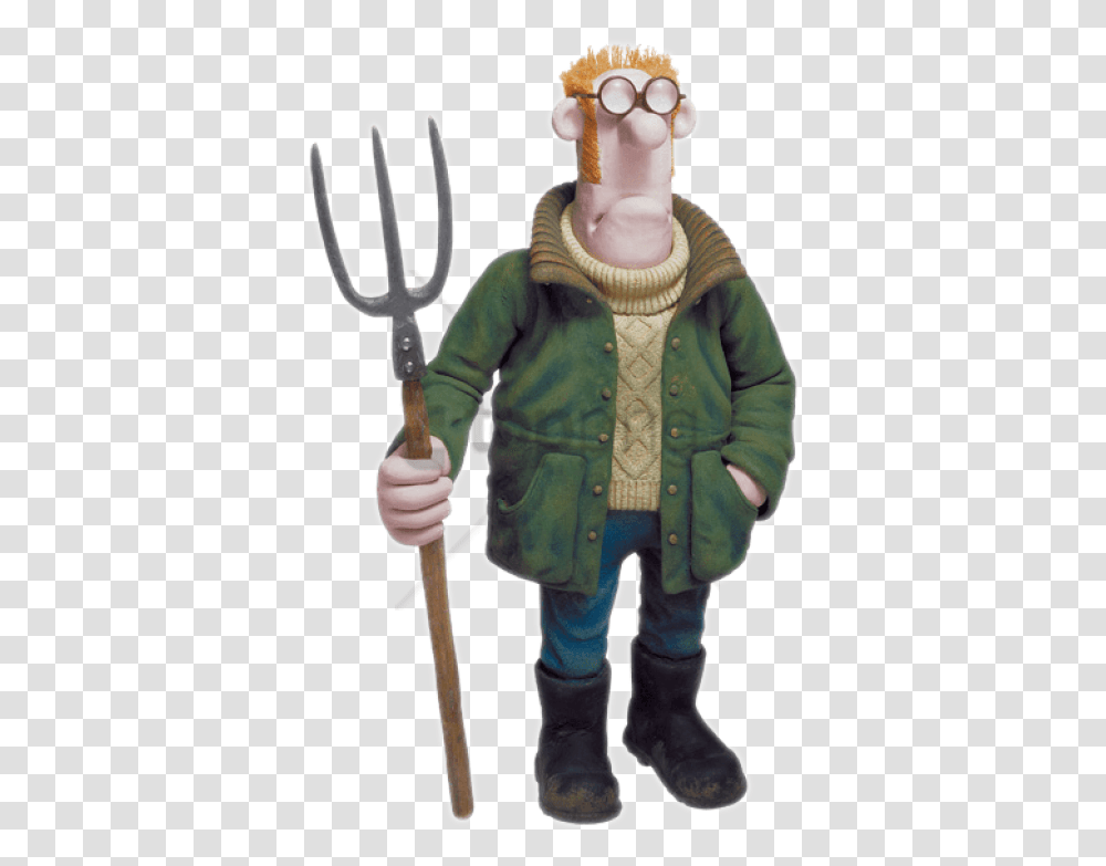 Free Real Sheep Image With Wallace And Gromit Farmer, Emblem, Person Transparent Png