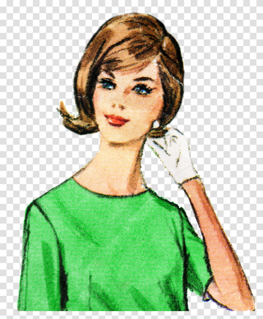 Free Retro Lady Clip Art, Apparel, Person, Bonnet Transparent Png