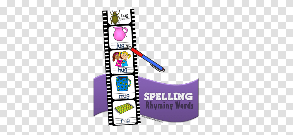 Free Rhyming Words Spelling Strips, Poster, Advertisement, Flyer Transparent Png