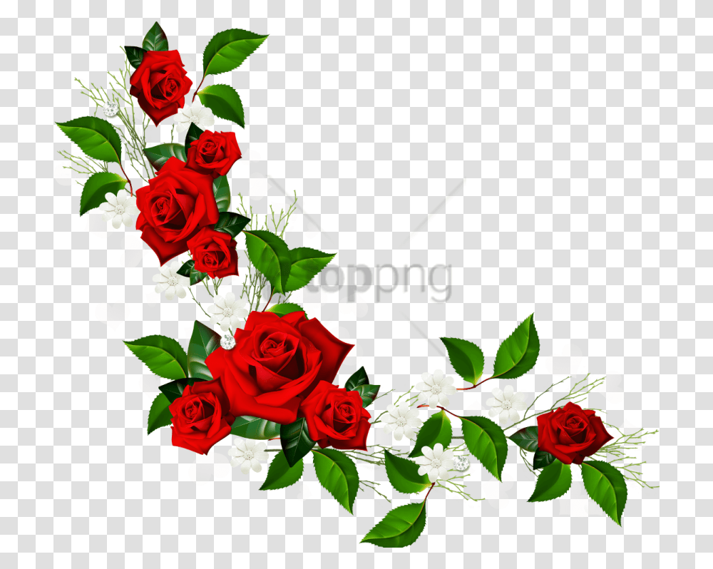 Free Rose Border Image With Background Red Rose Frame, Flower, Plant, Blossom, Floral Design Transparent Png