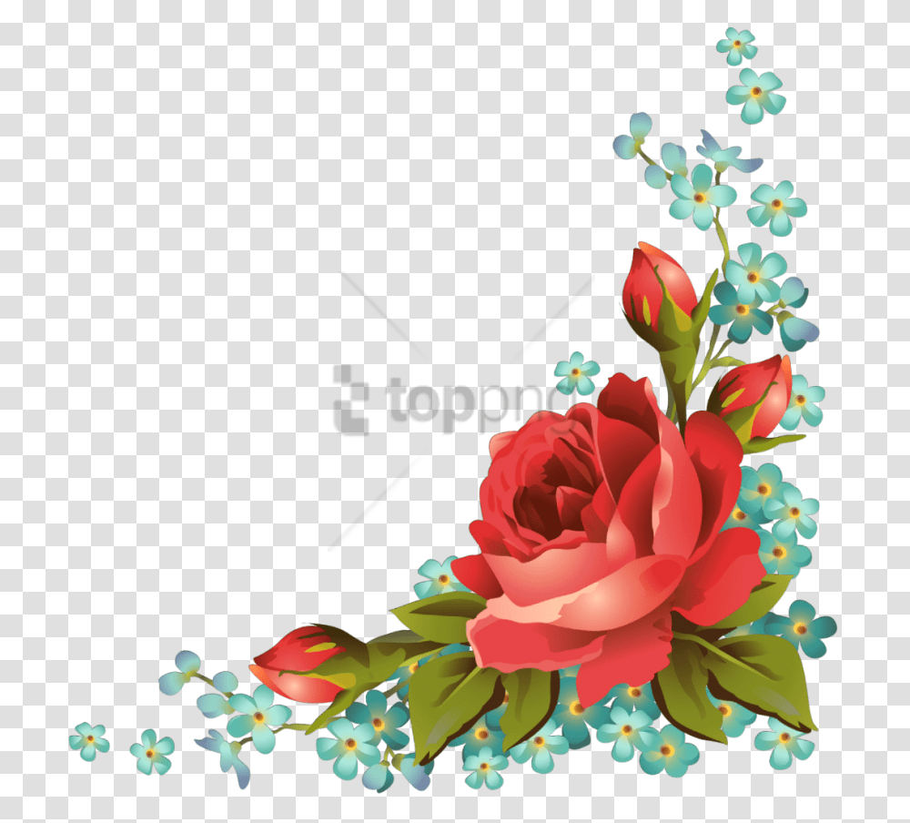 Free Roses Frames And Borders Image With Frame Corner Flower Border, Floral Design, Pattern Transparent Png