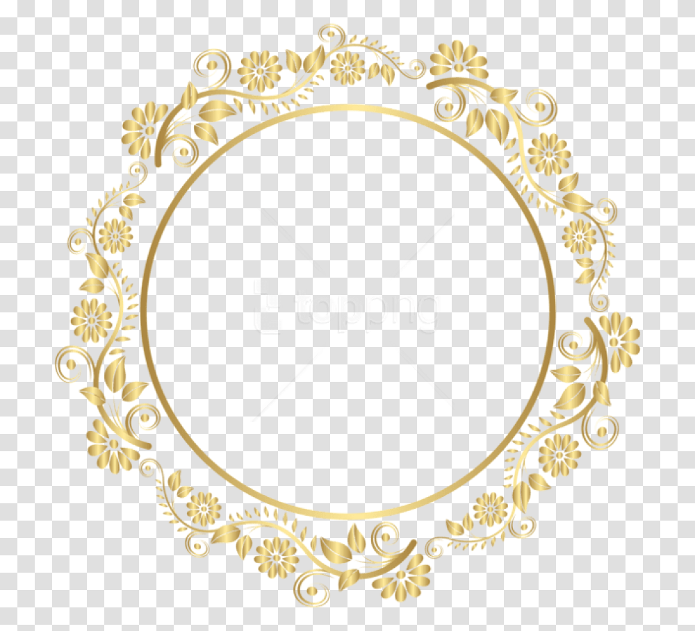Free Round Gold Border Frame Deco Vector Gold Frame, Floral Design, Pattern Transparent Png