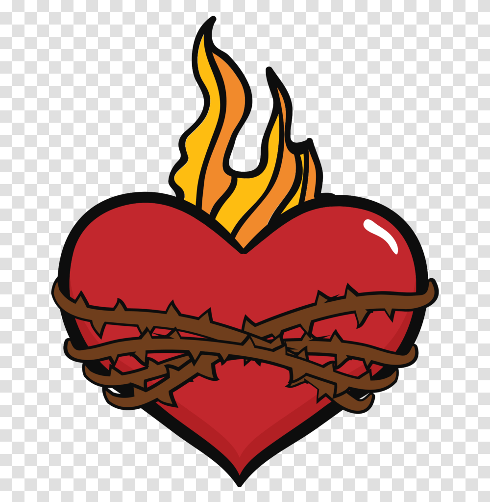 Free Sacred Heart With Girly, Fire, Flame, Stomach, Candle Transparent Png