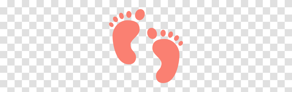 Free Salmon Baby Feet Icon, Footprint Transparent Png