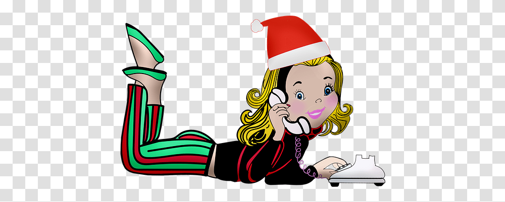 Free Santa Girl & Christmas Illustrations Pixabay Fictional Character, Clothing, Apparel, Party Hat, Elf Transparent Png