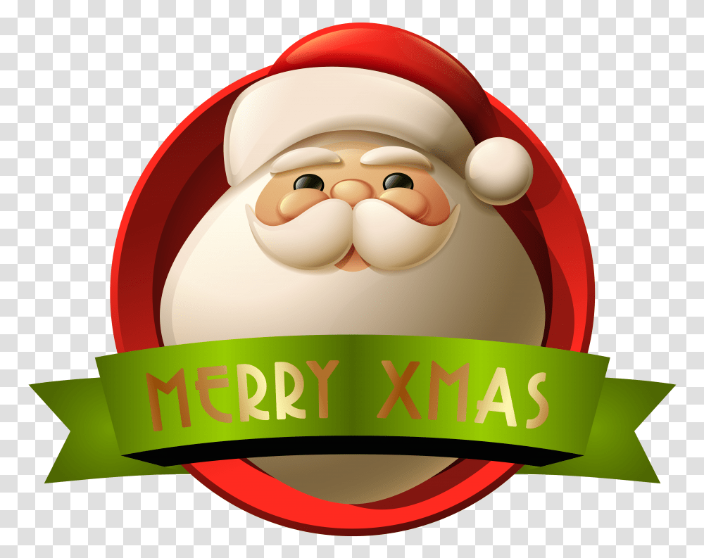 Free Santa Merry Xmas Decoration Clip Art Merry Christmas Santa, Birthday Cake, Food, Label Transparent Png