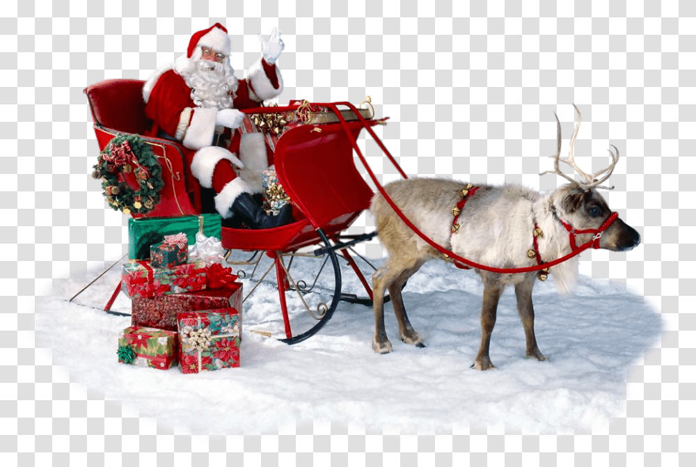 Free Santa Sleigh Silhouette Babbo Natale Sulla Slitta, Dog, Canine, Animal, Mammal Transparent Png